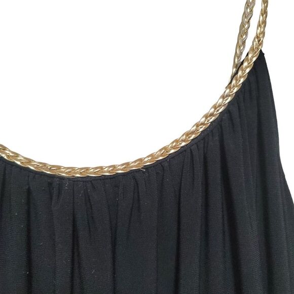 Tiana B. Black Maxi Dress with Gold Trim L - Picture 4 of 8